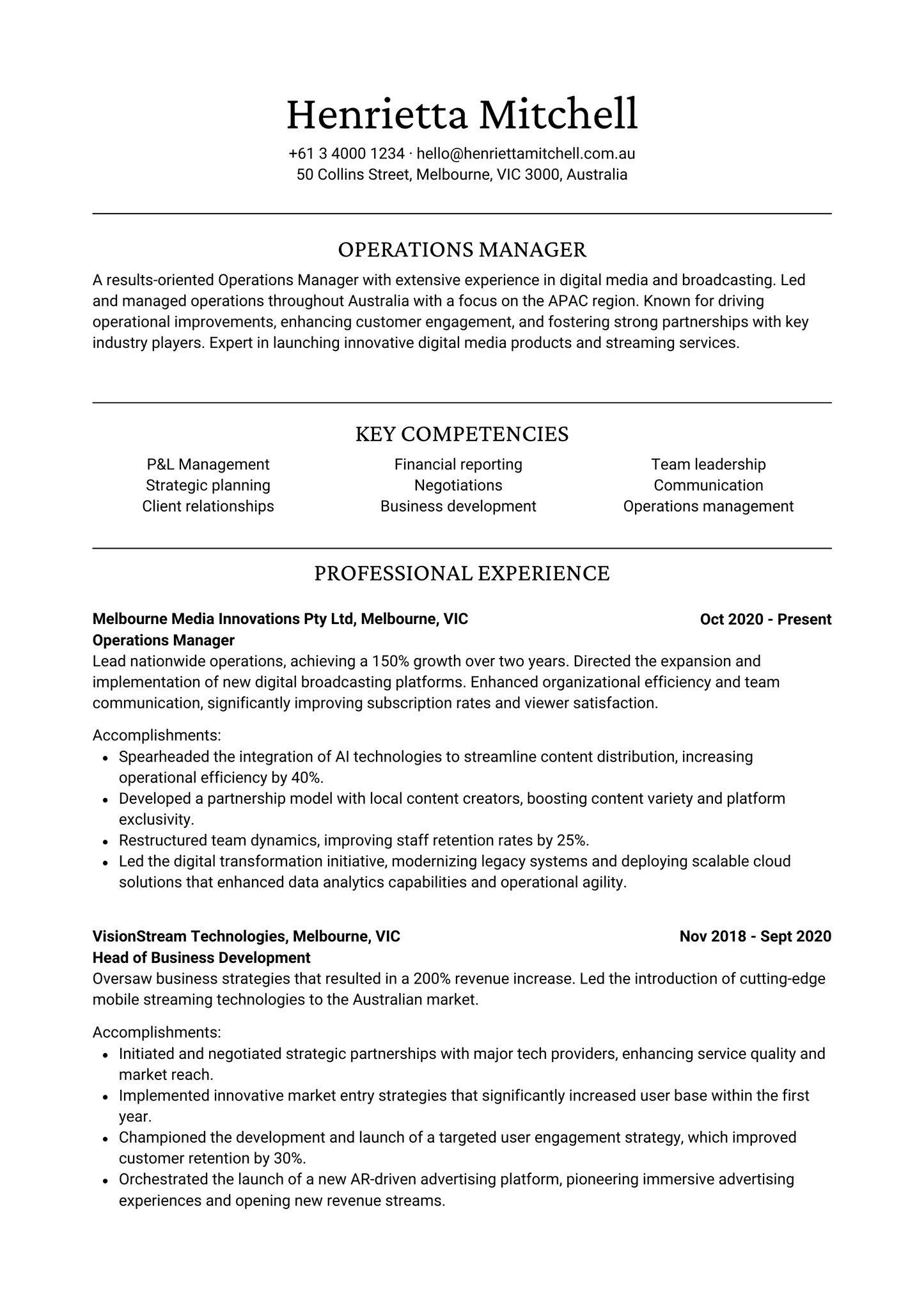 Executive Resume