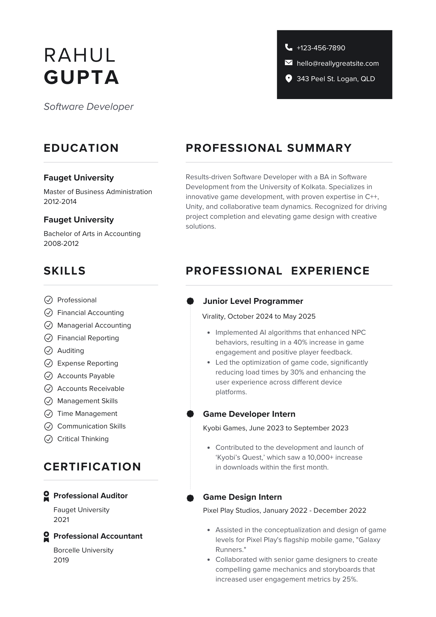 Entry Level Resume