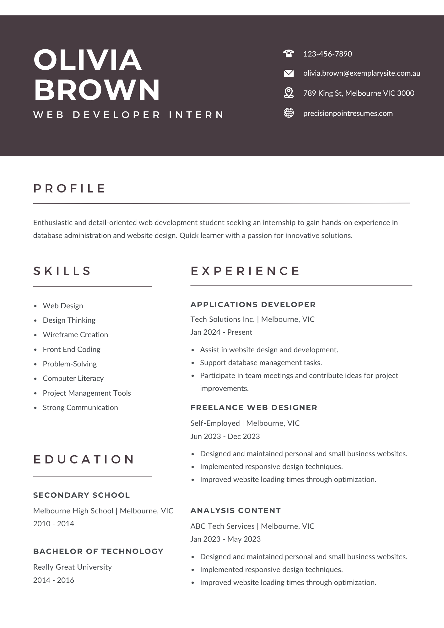 Entry Level Resume